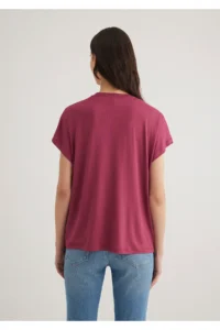 Mavi Low Shoulder Pink Basic T-Shirt Regular Fit / Normal Cut -70919 - Image 4