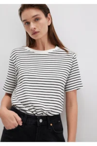 Mavi Black Striped T-Shirt Regular Fit / Normal Cut -85143