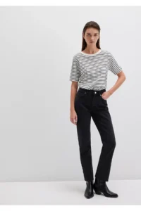 Mavi Black Striped T-Shirt Regular Fit / Normal Cut -85143 - Image 3
