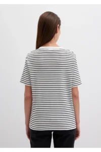 Mavi Black Striped T-Shirt Regular Fit / Normal Cut -85143 - Image 5