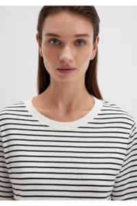 Mavi Black Striped T-Shirt Regular Fit / Normal Cut -85143 - Image 6