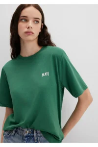 Mavi Logo Printed Green T-Shirt Regular Fit / Normal Cut -71874