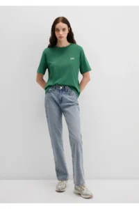 Mavi Logo Printed Green T-Shirt Regular Fit / Normal Cut -71874 - Image 2