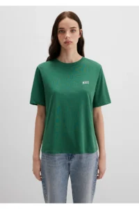 Mavi Logo Printed Green T-Shirt Regular Fit / Normal Cut -71874 - Image 3