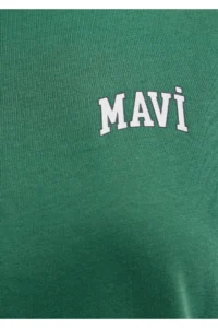 Mavi Logo Printed Green T-Shirt Regular Fit / Normal Cut -71874 - Image 6