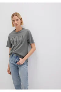 Mavi Logo Printed Gray T-Shirt Regular Fit / Normal Cut -70122