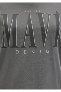Mavi Logo Printed Gray T-Shirt Regular Fit / Normal Cut -70122 - Image 7