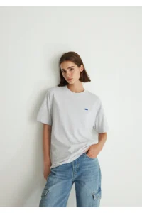 Mavi Crew Neck Basic Gray T-Shirt Loose Fit / Loosely Comfortable Cut -80196