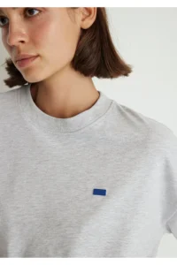 Mavi Crew Neck Basic Gray T-Shirt Loose Fit / Loosely Comfortable Cut -80196 - Image 6