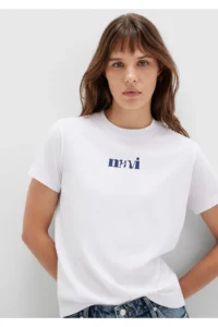 Mavi Printed White T-Shirt Regular Fit / Normal Cut -620 - Image 2