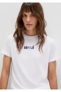 Mavi Printed White T-Shirt Regular Fit / Normal Cut -620 - Image 3