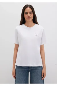Mavi Cat Printed White T-Shirt Regular Fit / Normal Cut -620 - Image 3