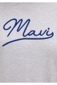 Mavi Embroidered Gray T-Shirt Regular Fit / Normal Cut -87033 - Image 7