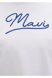 Mavi Embroidered White T-Shirt Regular Fit / Normal Cut -620 - Image 7