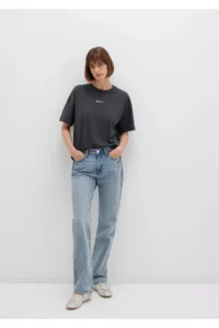 Mavi Logo Printed Anthracite T-Shirt Loose Fit -70087 - Image 2