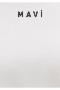 Mavi Logo Printed White T-Shirt Loose Fit -70057 - Image 6