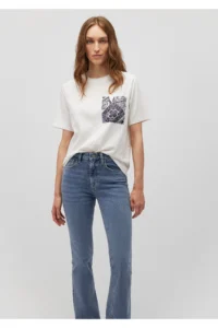 Mavi Printed White T-Shirt Regular Fit / Normal Cut -70057 - Image 2