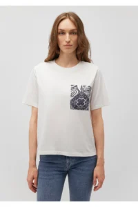 Mavi Printed White T-Shirt Regular Fit / Normal Cut -70057 - Image 3
