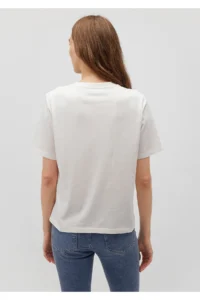 Mavi Printed White T-Shirt Regular Fit / Normal Cut -70057 - Image 4