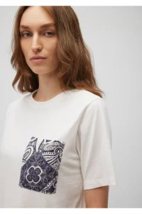 Mavi Printed White T-Shirt Regular Fit / Normal Cut -70057 - Image 5