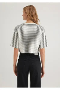 Mavi Striped Crop T-Shirt Crop / Short Cut -85308 - Image 4