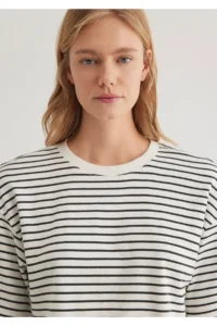 Mavi Striped Crop T-Shirt Crop / Short Cut -85308 - Image 5