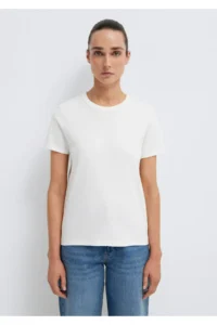 Mavi Crew Neck Interlock White Basic T-Shirt Slim Fit / Slim Fit -70057 - Image 3