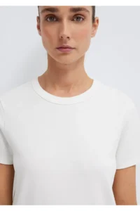 Mavi Crew Neck Interlock White Basic T-Shirt Slim Fit / Slim Fit -70057 - Image 6