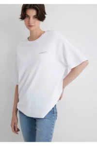 Mavi Consistency Printed White T-Shirt Oversize / Wide Cut -620 - Image 2