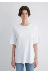 Mavi Consistency Printed White T-Shirt Oversize / Wide Cut -620 - Image 4