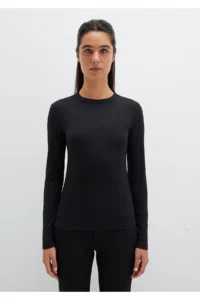 Mavi Long Sleeve Black Basic T-Shirt Fitted -900 - Image 3
