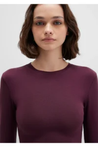 Mavi Long Sleeve Purple Crop Basic T-Shirt Crop / Short Cut -70434 - Image 6
