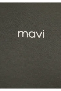 Mavi Logo Printed Interlock Green T-Shirt Loose Fit -71553 - Image 8