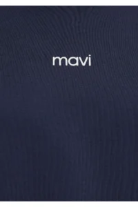 Mavi Logo Printed Interlock Navy Blue T-Shirt Loose Fit -85315 - Image 8
