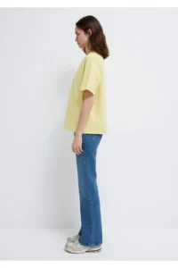Mavi Logo Printed Interlock Yellow T-Shirt Regular Fit / Normal Cut -71303 - Image 5