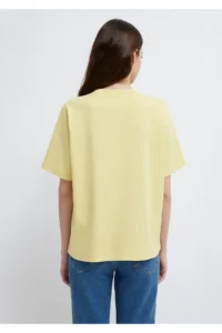 Mavi Logo Printed Interlock Yellow T-Shirt Regular Fit / Normal Cut -71303 - Image 6