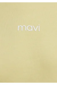 Mavi Logo Printed Interlock Yellow T-Shirt Regular Fit / Normal Cut -71303 - Image 8