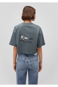 Mavi Snoopy Printed Gray T-Shirt Crop / Short Cut -80889 - Image 4