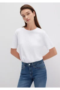 Mavi White Basic T-Shirt Semi Slim Fit / Semi Slim Fit -620 - Image 2
