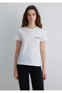 Mavi Logo Printed White T-Shirt Semi Slim Fit / Semi Slim Fit -620 - Image 4