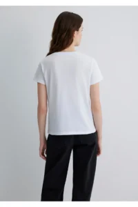 Mavi Logo Printed White T-Shirt Semi Slim Fit / Semi Slim Fit -620 - Image 5
