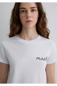Mavi Logo Printed White T-Shirt Semi Slim Fit / Semi Slim Fit -620 - Image 6