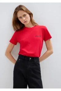Mavi Logo Printed Red T-Shirt Semi Slim Fit / Semi Slim Fit -82054