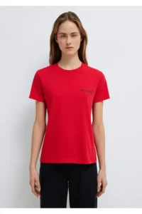 Mavi Logo Printed Red T-Shirt Semi Slim Fit / Semi Slim Fit -82054 - Image 4