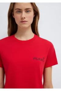 Mavi Logo Printed Red T-Shirt Semi Slim Fit / Semi Slim Fit -82054 - Image 7