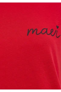 Mavi Logo Printed Red T-Shirt Semi Slim Fit / Semi Slim Fit -82054 - Image 8