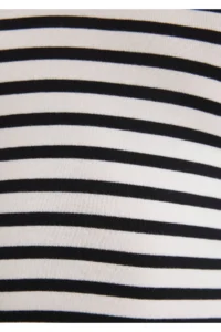 Mavi Long Sleeve Striped Crop Basic T-Shirt Crop / Short Cut -85586 - Image 7