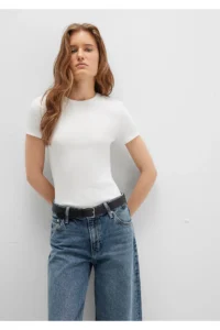 Mavi White Basic T-Shirt Fitted -70057