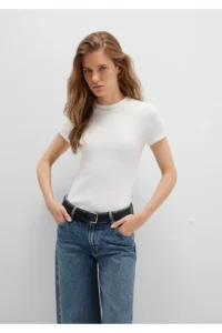 Mavi White Basic T-Shirt Fitted -70057 - Image 2