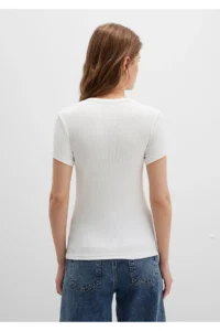 Mavi White Basic T-Shirt Fitted -70057 - Image 5